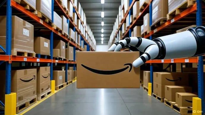Amazon FBA Distributors USA organizing stock in a warehouse"