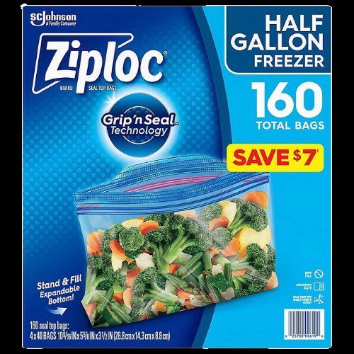 Ziploc Freezer Quart Bags – Variety Pack with Gallon & Sandwich Bags